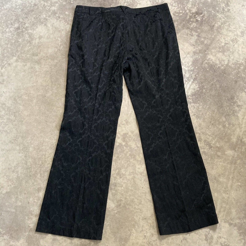Louben Pants Womens 18 Jacquard Trousers Straight‎ Leg High Rise Black - Picture 8 of 12